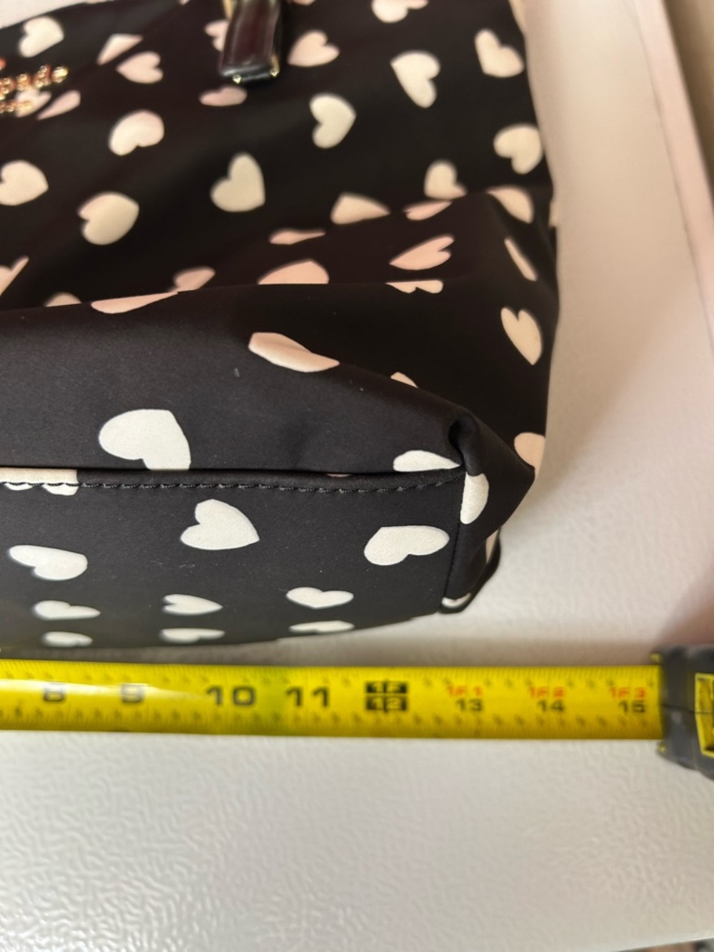 kate spade Black and White Heart-Print Tote - Picture 9 of 10